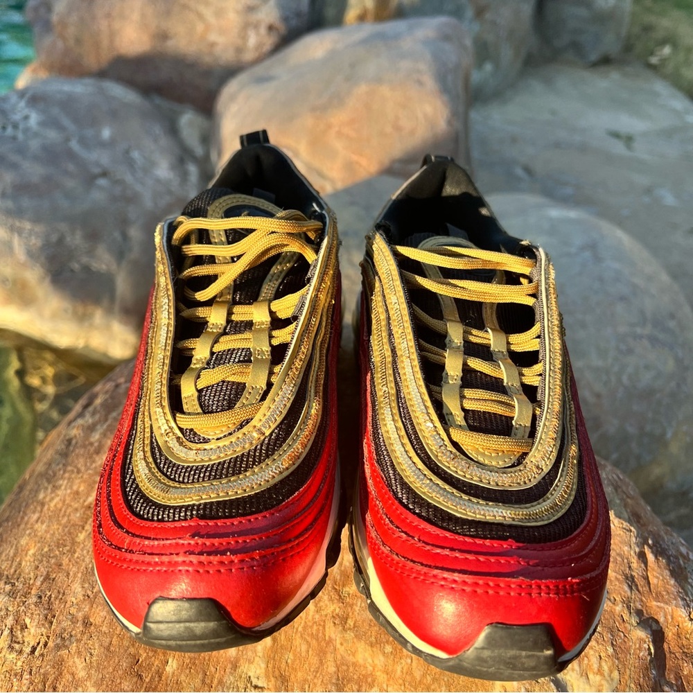 Size 7.5 - Nike Air Max 97 Gold Sequin W